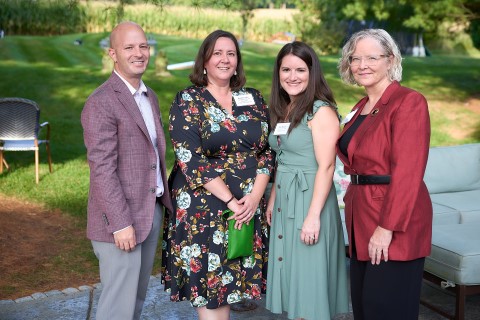 Phoebe CFO, Tom Baer, Phoebe Executive Director of Marketing and Community Relations, Kimberly Metz, Kelly Baer, and Phoebe Community Relations Coordinator Donna Schudel smile at the camera during the 2023 PIA Un-Gala.